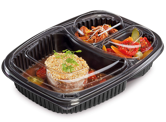emballage-alimentaire-boite repas micro-ondable noir 1250 cc 3c-plastique-pbcn003-le-paquet