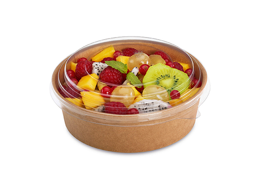 Boite salade kraft brun 550 ml + couvercle x 250 pcs