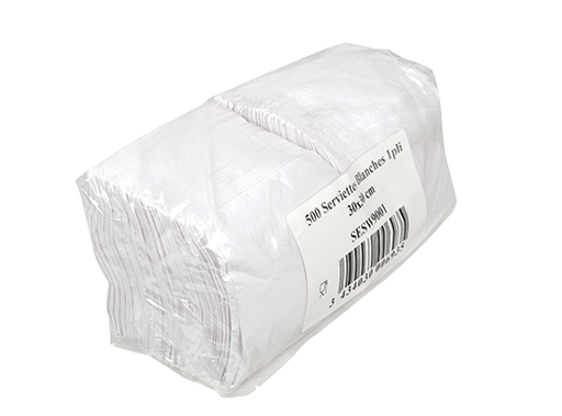[PSBF301] Serviette 30x30 1F blanc x 200pcs