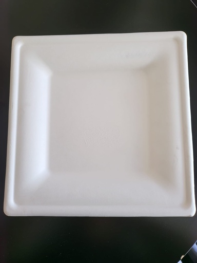 Assiette carrée bagasse 26cm x 50 pcs